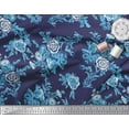 thumbnail image 2 of Soimoi Rayon Fabric Leaves & Floral Artistic Printed Craft Fabric by The Yard 56 Inch Wide, 2 of 3