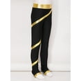 thumbnail image 4 of JanJean Kids Girls Figure Skating Criss Cross Pants High Waist Stretchy Ice Skating Leggings Gym Gold 14, 4 of 7
