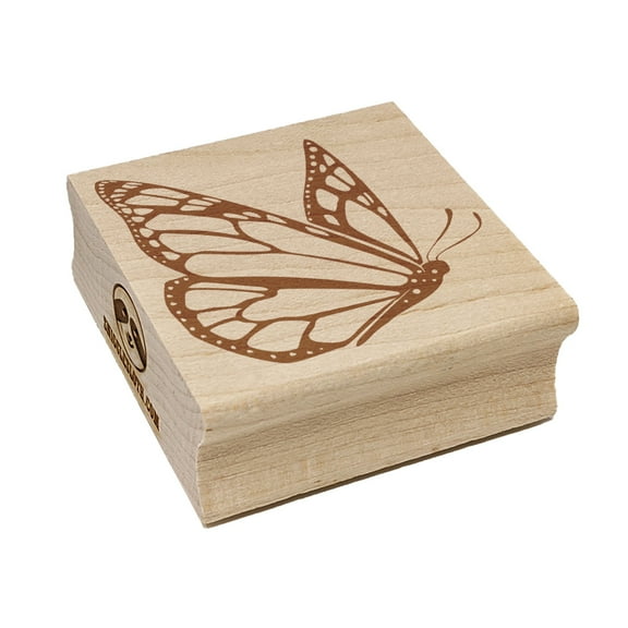Flying Butterfly Square Rubber Stamp Stamping Scrapbooking Crafting - Small 1.25in