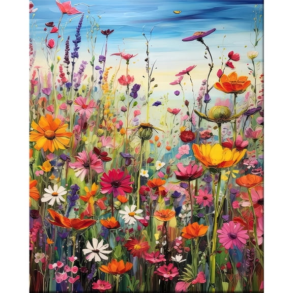 JYLMOOD DIY Paint by Number for Adults, Easy Painting by Numbers for Gift Home Wall Decor 16x20in without Frame, Colored Canvas - Flower