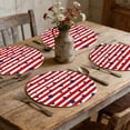 thumbnail image 2 of Btomtd Independence Day Placemats Set of 4, 14 Inch Round Red White Blue Table Mats, Washable Heat Resistant Decorative Place Mats for July 4th Dining & Party, Multicolor #06, 2 of 6
