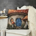 thumbnail image 2 of YINGXI  Fantasy Mushroom Cottage Throw Pillow Cover Colorful Meadow Landscape Plant Forest House Pillow Case Decorative Square Cushion for Home Couch Bed 18x18in, 2 of 5