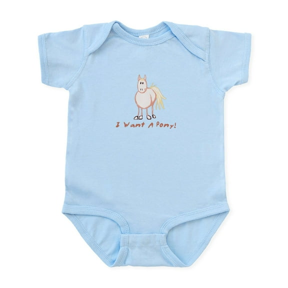 CafePress - I Want A Pony Infant Bodysuit - Baby Light Bodysuit, Size Newborn - 24 Months