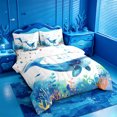 thumbnail image 2 of meiyoeat Watercolor Whale Ocean 7 Pieces Full Size Bedding Sets,Sea Print Full Size Bed in a Bag For Girl,Reversible, 2 of 7