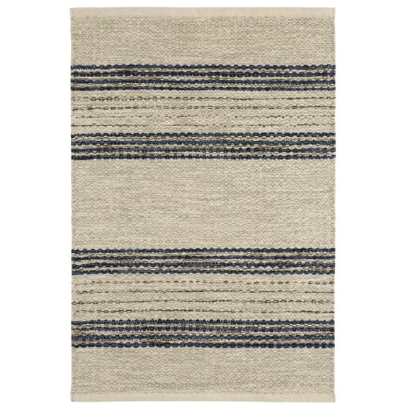 Dash & Albert Cielo Stripe Handwoven Cotton Rug, 8' x 10', Navy