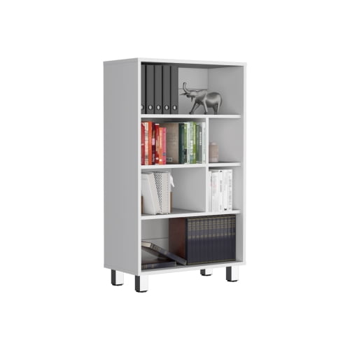 Xukmct 40.6" Tall 6 Shevles Wood Bookcase Bookshelf for Living Room, Office, White