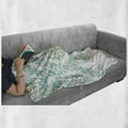 thumbnail image 6 of Traditional Soft Flannel Fleece Throw Blanket, Retro Middle Age Symmetrical Traditional Gothic Garland Forms in Pastel Print, Cozy Plush for Indoor and Outdoor Use, 50" x 70", Green Tan, by Ambesonne, 6 of 6