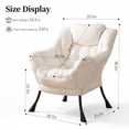 thumbnail image 3 of TLSUNNY Lazy Chair with Side Pocket, Comfy Accent Lounge Chair Reading Chair with Armrests for Bedroom, Living Room, 3 of 10