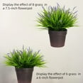 thumbnail image 3 of 12 Bundles Artificial Plants Outdoor Fake Monkey Grass with Flowers for Pot Garden Verandah Decor for Window Garden Office Patio Hanging Planter Pathway Front Porch (Grass with Flowers), 3 of 4