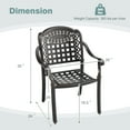 thumbnail image 3 of Gymax 2 Pieces Cast aluminum patio chair bistro dining chair outdoor cast aluminum chair, 3 of 9