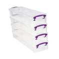 thumbnail image 3 of predolo 4-Piece Storage Box Set: Transparent Design, Stackable, Lockable, Multi-purpose, Purple, 3 of 8