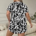 thumbnail image 6 of Fengactive Women's Plus Size Pajama Set Cute Cartoon Print Sleepwear Short Sleeve Top and Shorts Loungewear, 6 of 6
