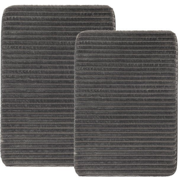 Mainstays Performance Quick Dry 2 Piece Memory Foam Bath Rug Set, Gray