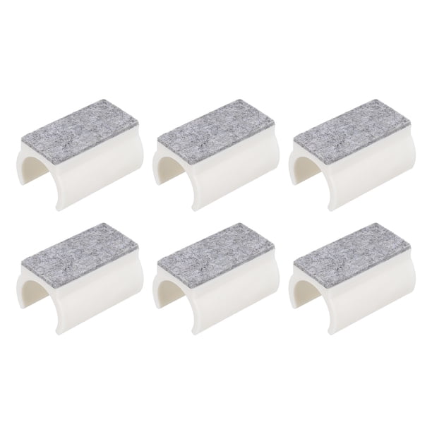 6pcs Cubierta de pata de silla con almohadilla de fieltro, protectores de piso para tubo de silla en forma de U, aptos para patas de metal de 22 mm de diámetro, blanca