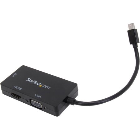 UPC: 0065030854290 | StarTech Mini DisplayPort Adapter – 3-in-1 – 1080p – Monitor Adapter – Mini DP to HDMI / VGA / DVI Adapter Hub (MDP2VGDVHD)