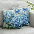 thumbnail image 3 of Creowell  Blue Hydrangea Pillow Cover Vintage Floral Pillowcases Decorative Cushions Pillowcase for Bedroom Sofa Home Decor 22x22in, 3 of 5