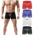 thumbnail image 2 of Xidunhg Men's Trunks Underwear Silk Boxer Briefs Short Leg B168Multi/4pack XL, 2 of 5