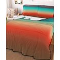 thumbnail image 3 of Quilts Twin Size Bedding Set, Teal Red Brown Ombre Lightweight Quilted Comforter, Contemporary Gradient Abstract Soft Reversible Bedspread Coverlet with Pillow Covers for All Season, 68" x 86", 3 of 7