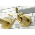 thumbnail image 4 of Kingston Brass KS8057NX Hamilton Two-Handle 3-Hole Wall Mount Roman Tub Faucet in Brushed Brass, 4 of 7