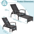 thumbnail image 3 of Gymax Outdoor Chaise Lounge Rattan Recliner w/ Retractable Ottoman for Patio, 3 of 5