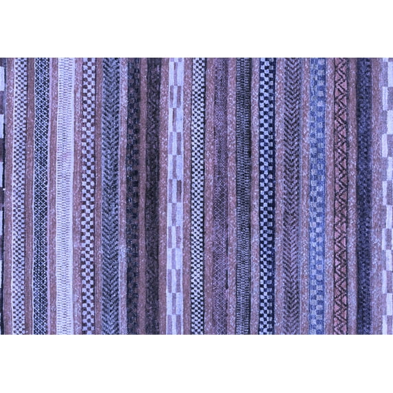 Ahgly Company Machine Washable Indoor Rectangle Abstract Blue Modern Area Rugs, 6' x 9'