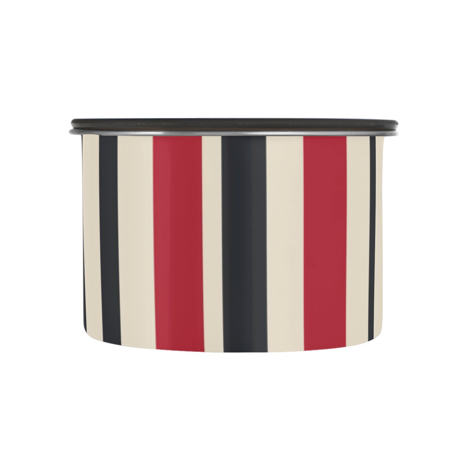 Red & Black Stripes Airtight Coffee Bean Canister 30oz Food Storage Containers with Lids For Gournd, Tea, Sugar, Flour, Rice, Cereal, Candy Cookie Jar
