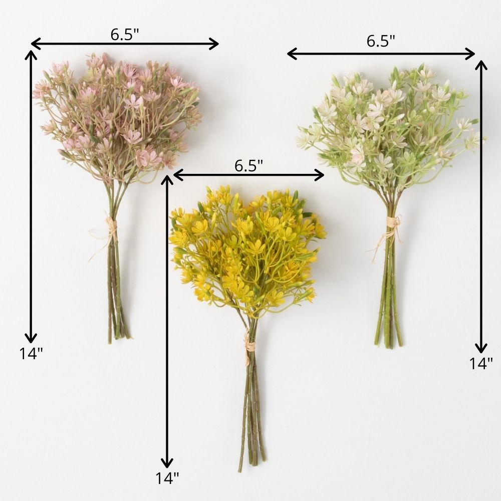 Sullivans Artificial Spring Wildflower Bush Bundles Set of 3, 14"H Multicolored