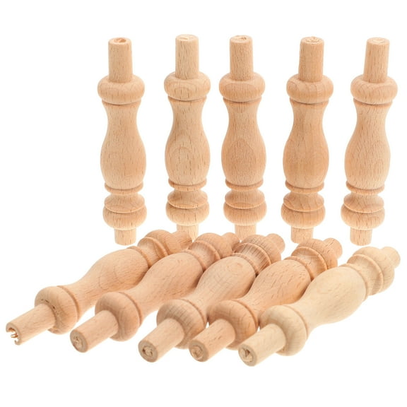 WEUVEB 10Pcs Wood Spindles for Staircase Enhancement Outdoor Space 3.34X0.71X0.71In