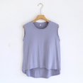 thumbnail image 1 of SDNall Blouse Femme Unie Décontractée Mode Col Rond Régulière Sans Manches Vêtements de Nuit Hauts, 1 of 9