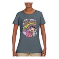 thumbnail image 2 of Wild Bobby Betty Boop Peace, Love and Girl Power Betty Boop Womens T-Shirt, Charcoal, 3X-Large, 2 of 5