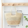thumbnail image 4 of Straw Tote Bag for Women Summer Vacation Beach Handbags Boho Rattan Woven Shoulder Purse Zipper Closure, 4 of 8