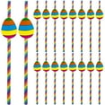 thumbnail image 3 of KAKOWELY 40 pajitas de papel con diseño de huevo de Pascua, colores del arcoíris, para fiestas, suministros para fiestas, 3 of 5