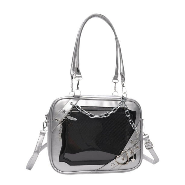 Bolso de hombro para mujer, elegante bolso de viaje, bolso de mano de gran capacidad para viajes al aire libre. Plata