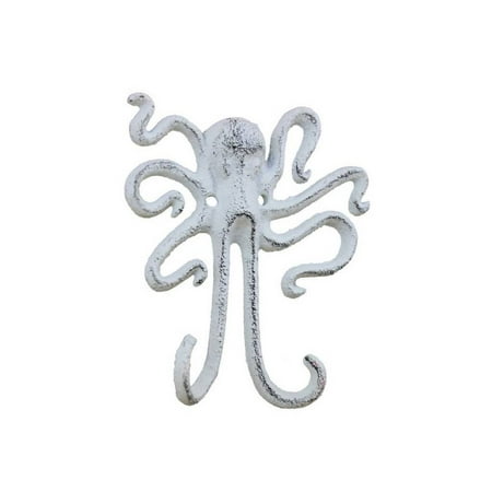 Decorative Wall Mounts Rustic Whitewashed Cast Iron Decorative Wall Mounted Octopus Hook 7