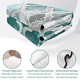 thumbnail image 4 of Full Quilt Set 78''x90'', Turquoise Morocco Lightweight Bedspread Coverlet Set with 2 Pillow Shams, Grey Ombre Retro Mottled Painting Art Breathable All Season Quilt Bedding for Bedroom/Guest Room, 4 of 9