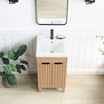 thumbnail image 4 of Palos 18" Single Bath Vanity in Fir Wood Brown with Drop-In White Ceramic Basin, 4 of 15