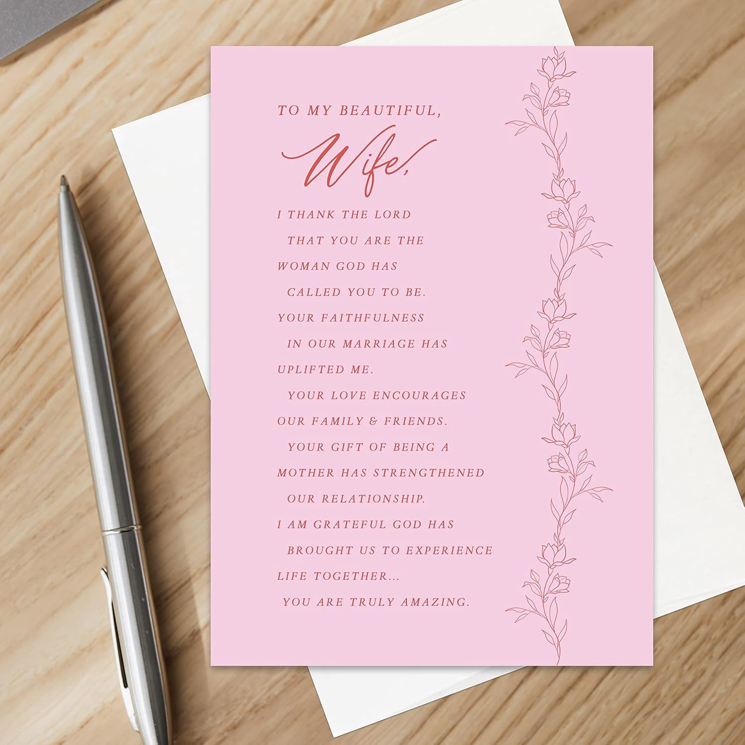 Christian Mother's Day Card for Wife | Mother's Day Gift for Wife (Pack of 48)