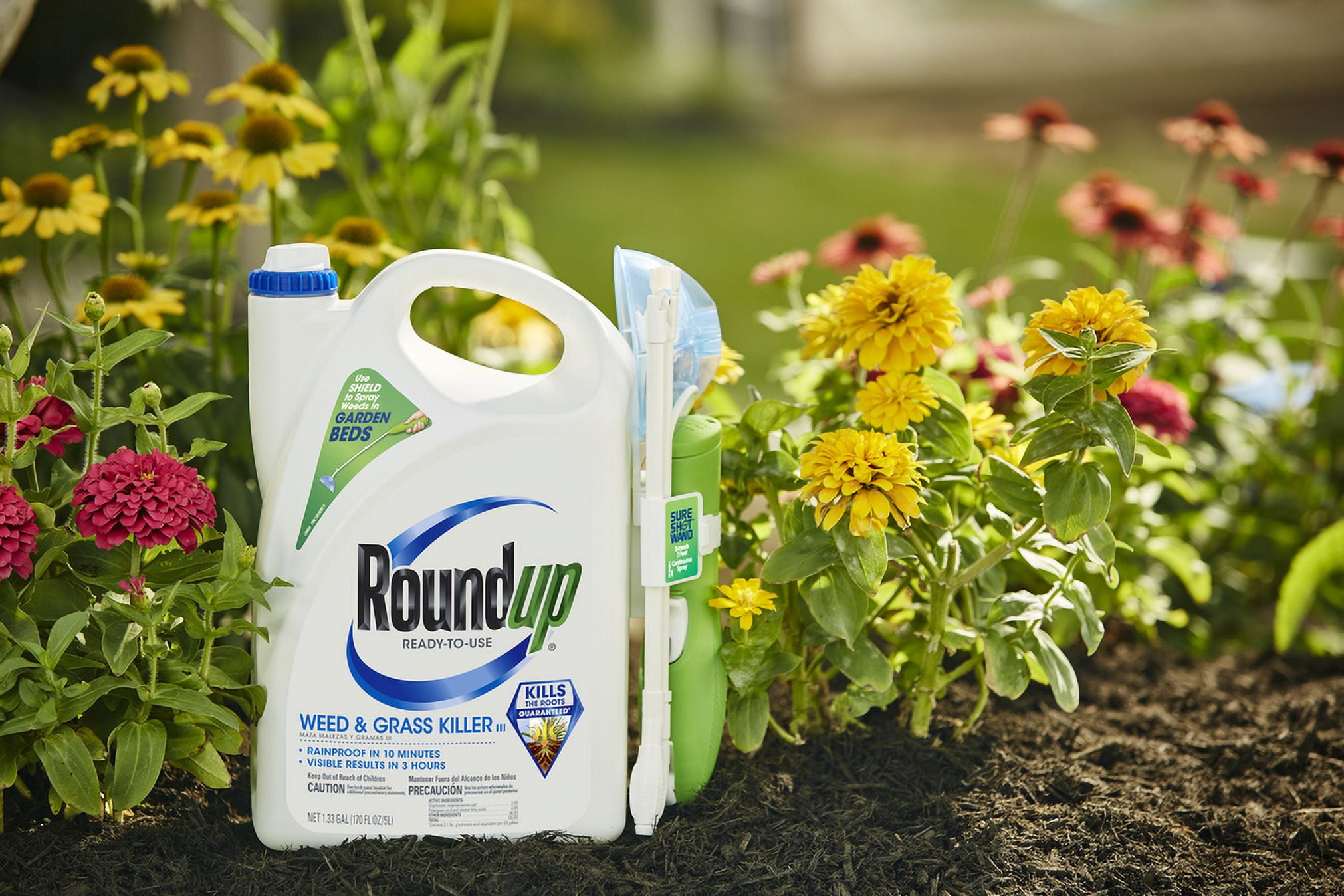 Roundup Ready-To-Use Weed and Grass Killer III with Sure Shot Wand, 1.33 Gal