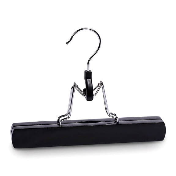 Wooden Pants Hangers with Clips 1 Pack, Non-Slip Solid Wood Skirt & Trouser Hangers
