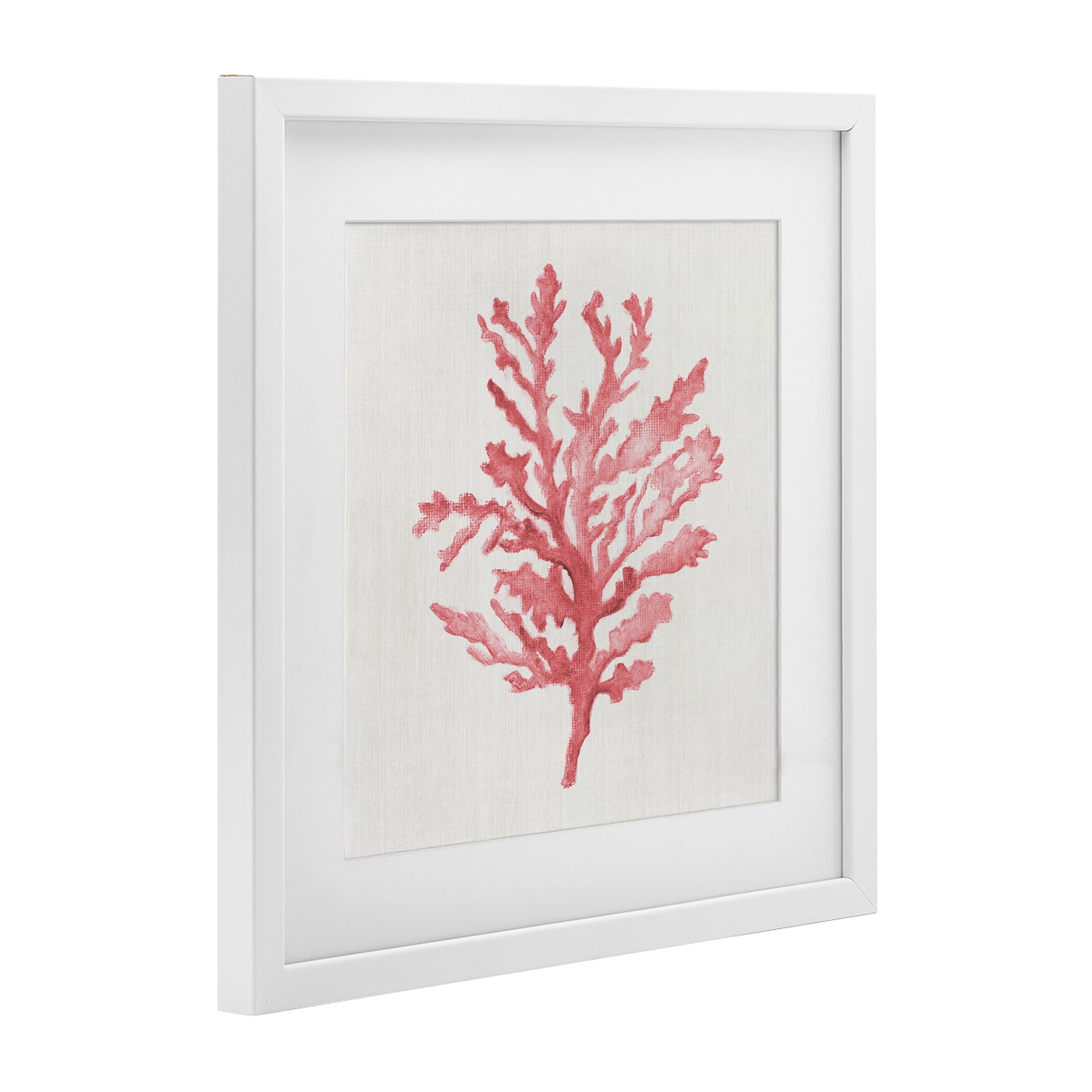 Stupell Industries Rosy Pink Coral Branch White Framed Print Under Glass, design by Janet Tava