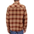 thumbnail image 2 of Men's Heavyweight Cotton Flannel Warm Sherpa Lined Snap Button Plaid Jacket (Brown Plaid 4, M), 2 of 3