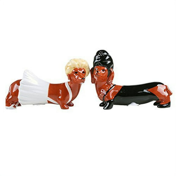 Superstar Boy and Girl Doxie Dogs Salt and Pepper Shaker Set