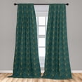 thumbnail image 4 of Ambesonne Art Deco Curtains, Teal Vintage Line Shells, Pair of 28"x95", Teal and Sand Brown, 4 of 5