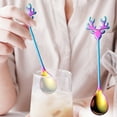 thumbnail image 5 of 6Pcs Christmas Reindeer Coffee Spoons Colored Stainless Steel Dessert Spoons Teaspoons for Stirring, Mixing, Sugar, Stir, Ice Cream, Cake (Multicolor), 5 of 6
