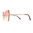 thumbnail image 4 of Womens Geometric Butterfly Rimless Oceanic Lens Chic Sunglasses Gold Red Orange, 4 of 4