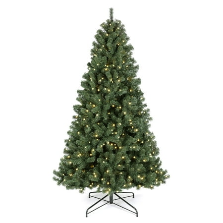 Best Choice Products 12ft Pre-Lit Instant Setup No Fluff Hinged Artificial Spruce Christmas Tree w/ 1,250 LED Lights, 4,693 Memory Steel Tips, Metal