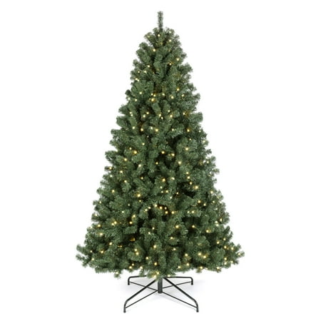 Best Choice Products 12ft Pre-Lit Instant Setup No Fluff Hinged Artificial Spruce Christmas Tree w/ 1,250 LED Lights, 4,693 Memory Steel Tips, Metal Stand
