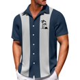 thumbnail image 2 of Men's Hawaiian Printed Button Short Sleeve Shirts Men's Casual Fashion Short Sleeve Shirts XL, 2 of 4