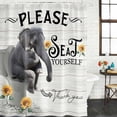 thumbnail image 3 of Toilet Elephant Waterproof Fabric Shower Curtain,Funny Animal Sunflower Oil Painting Waterproof Fabric Shower Curtain for Bathroom Curtains Bathtubs Hotel Shower Curtains with 12 Hooks Stall 48x72in, 3 of 8