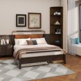 thumbnail image 2 of Queen Size Wooden Storage Platform Bed, with 2 Big Drawers, T-XL Size Trundle, Walnut, 2 of 16